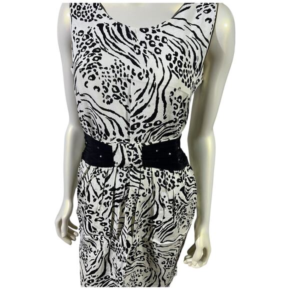 Vintage 80s 3-Piece Animal Print Suit Set Black White Zebra Leopard Small USA - Picture 14 of 16